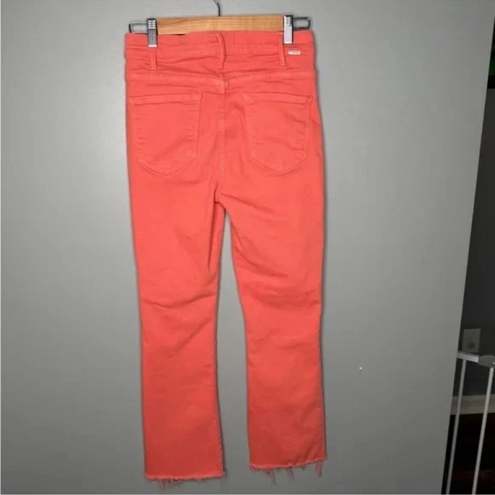 MOTHER The Hustler Ankle Fray Jeans Persimmon Coral Size 28 Cropped - Picture 6 of 12